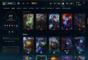 Bronze 2 com TODOS os Champs e 82 Skins ( JG / SUP ) - League of Legends LOL