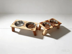 Comedouro duplo elevado - Artesanato e Personalizados