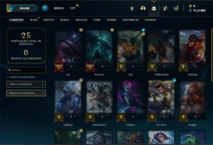 Conta diamante 3 com 25 Champs e 1 Skin + 35 Fragmentos - League of Legends LOL