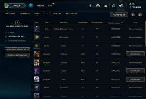 Conta diamante 3 com 25 Champs e 1 Skin + 35 Fragmentos - League of Legends LOL