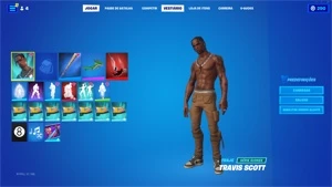 CONTA COM TRAVIS SCOTT ( COMPLETO ) BUNDLE PSICOPATA E STW - Fortnite