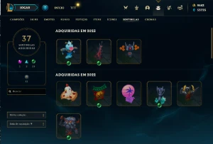 Conta Mestre 74%WR / 53k EA e 9643 RP/ full champ/ 141 skins - League of Legends LOL