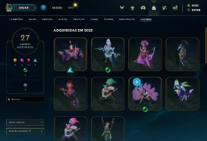 Conta Mestre 74%WR / 53k EA e 9643 RP/ full champ/ 141 skins - League of Legends LOL