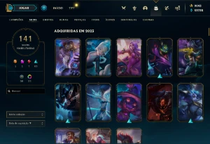 Conta Mestre 74%WR / 53k EA e 9643 RP/ full champ/ 141 skins - League of Legends LOL