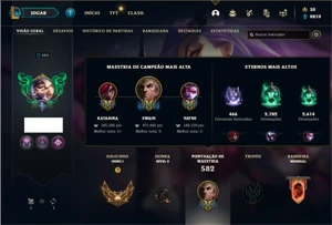 Conta ouro 1 com TODOS os champs e 139 Skins + 1 Prestigio - League of Legends LOL