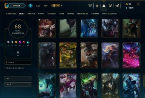 Unranked com TODOS os Champs e 68 Skins ( ADC / JG ) - League of Legends LOL