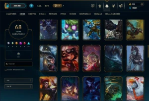 Unranked com TODOS os Champs e 68 Skins ( ADC / JG ) - League of Legends LOL