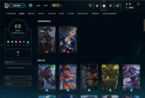 Unranked com TODOS os Champs e 68 Skins ( ADC / JG ) - League of Legends LOL