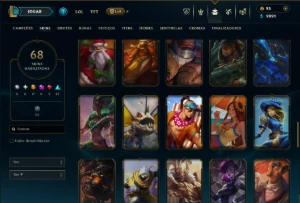 Unranked com TODOS os Champs e 68 Skins ( ADC / JG ) - League of Legends LOL