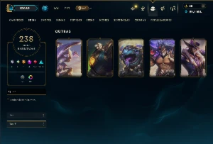 Mestre com TODOS os Champs e 238 Skins ( SUP / ADC ) - League of Legends LOL