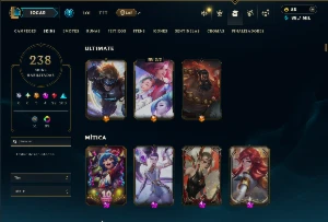 Mestre com TODOS os Champs e 238 Skins ( SUP / ADC ) - League of Legends LOL