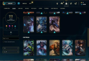 Conta Unranked com 36 Champs e 22 Skins + 1 Fragmento - League of Legends LOL