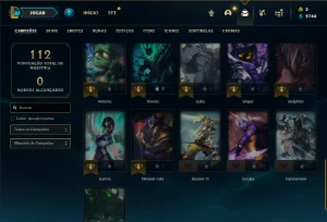 Conta Unranked com 36 Champs e 22 Skins + 1 Fragmento - League of Legends LOL