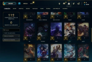 Conta Unranked com 36 Champs e 22 Skins + 1 Fragmento - League of Legends LOL