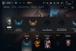 Ouro 2 com TODOS os Champs e 259 Skins ( MID / JG )