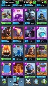 Clash royale lv 9, 45 cartas, 6k gold, arena 7