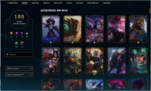 Conta de lol - Diamante 4 - 189 skins - League of Legends