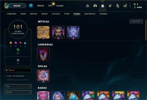 Conta ouro 4 com 80 Champs e 89 Skins + 2 Prestigios do Lee - League of Legends LOL
