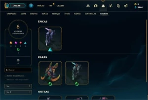 Conta ouro 4 com 80 Champs e 89 Skins + 2 Prestigios do Lee - League of Legends LOL