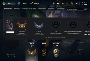 Conta ouro 4 com 80 Champs e 89 Skins + 2 Prestigios do Lee - League of Legends LOL