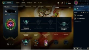 platina 3 lvl 345 todos os champs 167 skins - League of Legends LOL