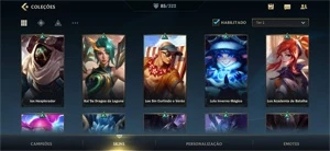 CONTA 85 SKINS; R$1800 GASTOS; DONO ÚNICO; 100K ESSENCIAS - League of Legends: Wild Rift LOL WR
