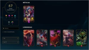 Conta plat4 67 skins (5 Lendarias,19 Épicas) - League of Legends LOL