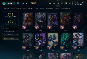 Platina 4 com TODOS os Champs e 256 Skins ( ADC / JG / TOP ) - League of Legends LOL
