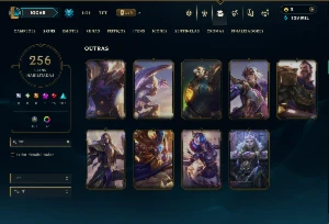 Platina 4 com TODOS os Champs e 256 Skins ( ADC / JG / TOP ) - League of Legends LOL