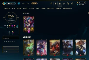 Platina 4 com TODOS os Champs e 256 Skins ( ADC / JG / TOP ) - League of Legends LOL
