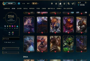 Platina 4 com TODOS os Champs e 256 Skins ( ADC / JG / TOP ) - League of Legends LOL