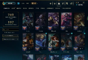 Platina 4 com TODOS os Champs e 256 Skins ( ADC / JG / TOP ) - League of Legends LOL