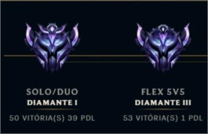 Conta Diamond 1 SoloQ Diamond 3 Flex 158 skins - League of Legends LOL