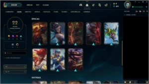 Platina 4 skin prestigio e 4 lendárias - League of Legends LOL