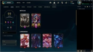 Platina 4 skin prestigio e 4 lendárias - League of Legends LOL