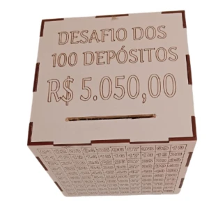 Caixa do desafio dos depósitos, cofre de poupanca,... - Artesanato e Personalizados