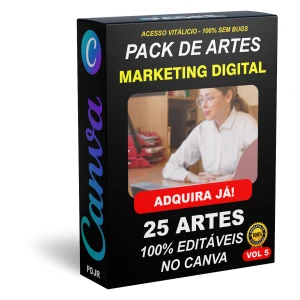 Pack Canva Marketing Digital Vol 5 - 25 Artes Editáveis - Serviços Digitais