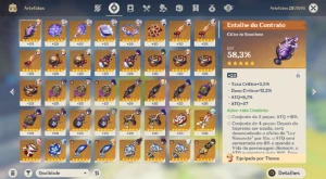 Conta Top Genshin Impact AR58 com 21T5 HuTao+Bis Xiao+Bis
