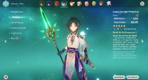 Conta Top Genshin Impact AR58 com 21T5 HuTao+Bis Xiao+Bis