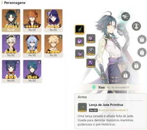 CONTA GENSHIN AR56 ⭐SHOGUN LUZ DO CORTADOR, XIAO DE JADE⭐E+ - Genshin Impact