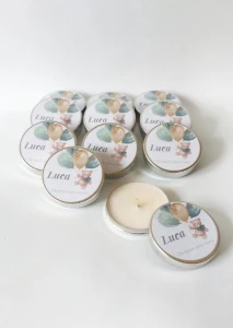 Vela na Lata Personalizada Ursinho Verde Baby - Artesanato e Personalizados