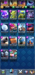 Conta Full, 1 milhao de ouro, emblemas , emotes e torres! - Clash Royale