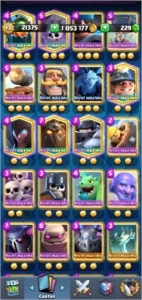 Conta Full, 1 milhao de ouro, emblemas , emotes e torres! - Clash Royale