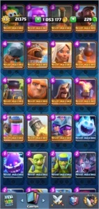 Conta Full, 1 milhao de ouro, emblemas , emotes e torres! - Clash Royale