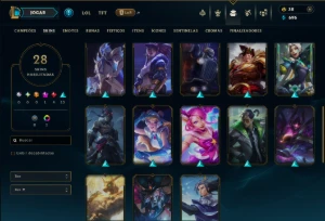 Unranked com 50 Champs e 28 Skins - League of Legends LOL