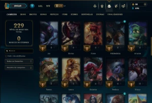 Unranked com 50 Champs e 28 Skins - League of Legends LOL