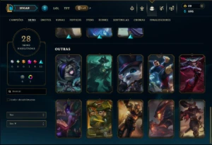 Unranked com 50 Champs e 28 Skins - League of Legends LOL