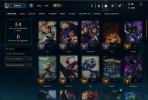 Unranked com 50 Champs e 28 Skins - League of Legends LOL