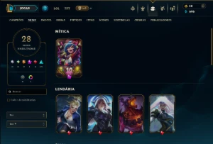 Unranked com 50 Champs e 28 Skins - League of Legends LOL