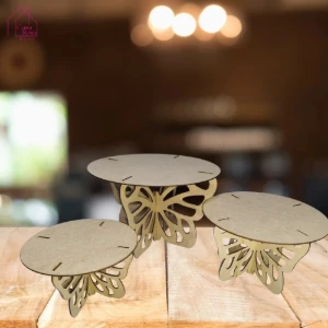 Kit Mesa Provençal MDF cru – 3 Bandejas com Borboletas... - Artesanato e Personalizados